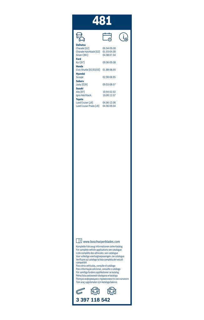 Lamela Stergator Subaru Justy III, fabricatie 2003+, caroserie Hatchback | STB3397118542