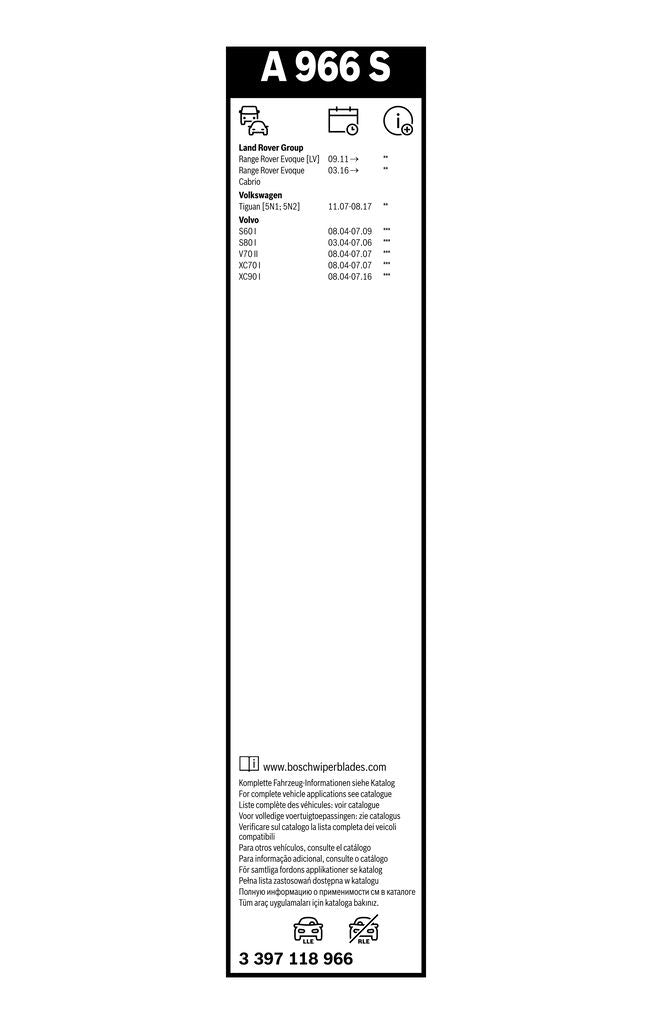 Lamela Stergator Fiat Multipla I, fabricatie 2000-2010, caroserie Minivan | STB3397118966
