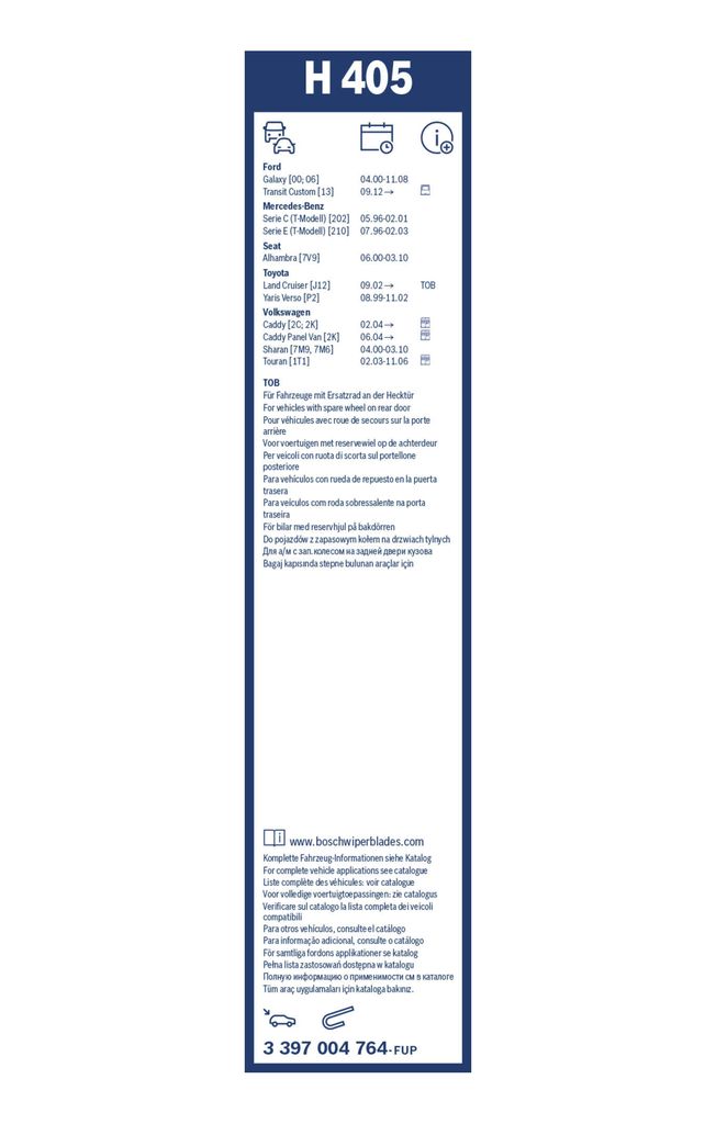 Lamela Stergator Ford Galaxy I, fabricatie 1995-2015, caroserie Minivan | STB3397004764