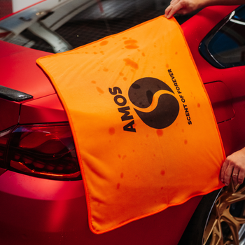 Prosop microfibră ultra absorbant AMOS Powerfluff portocaliu 1000 GSM 60*80cm + manusa CADOU