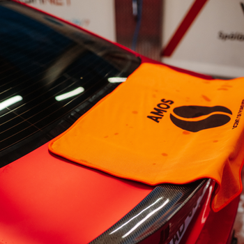 Prosop microfibră ultra absorbant AMOS Powerfluff portocaliu 1000 GSM 60*80cm + manusa CADOU