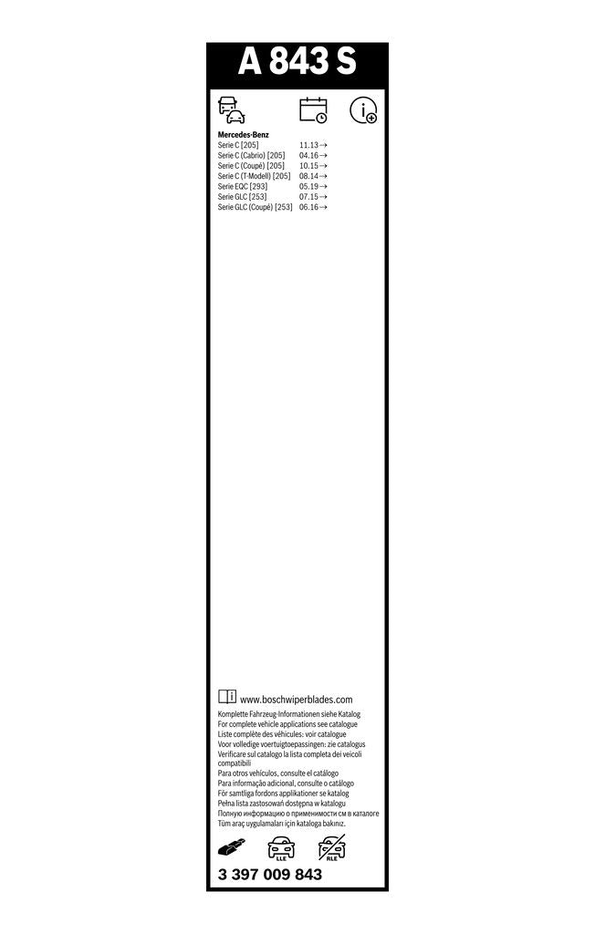 Lamela Stergator Mercedes C-Class Clasa C W205, fabricatie 2013-2021, caroserie Sedan | STB3397009843