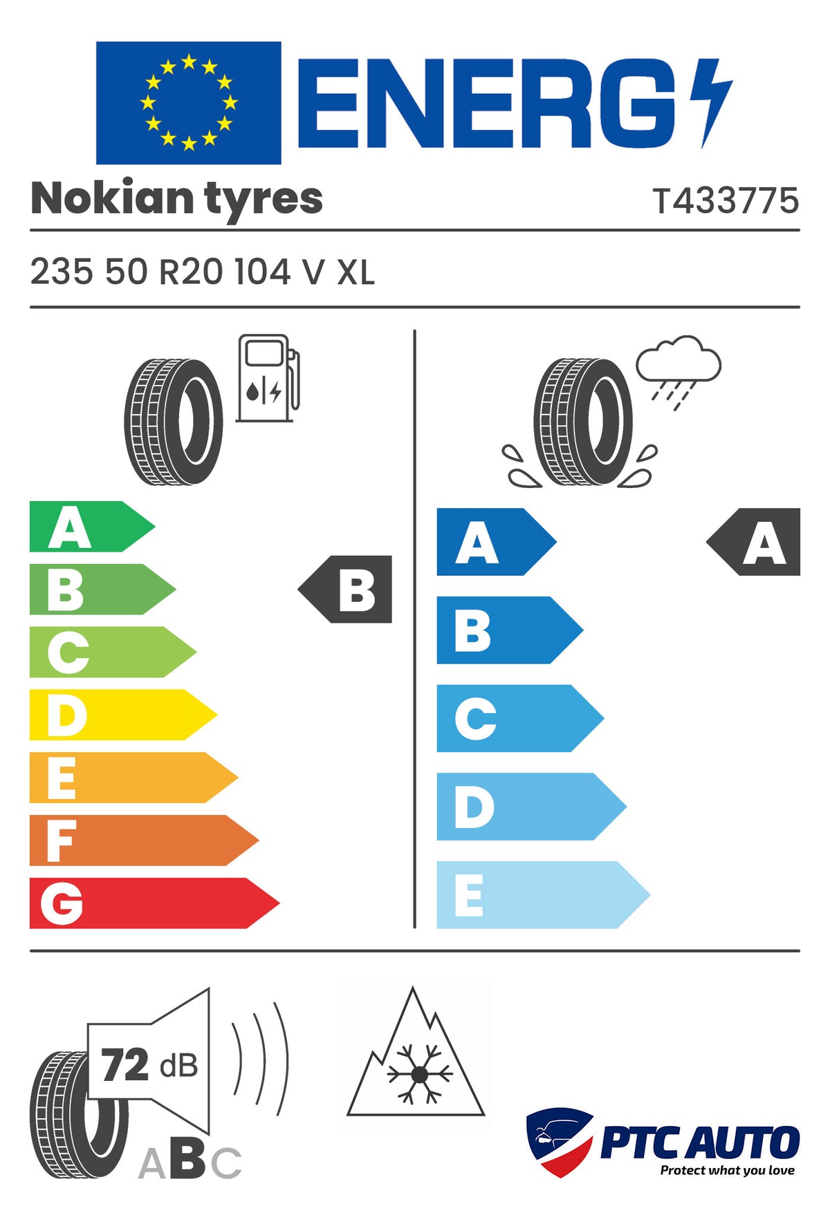 NOKIAN TYRES 235/50 R20 104V XL Snowproof 3P (B-A-B[72])(4x4 iarna)