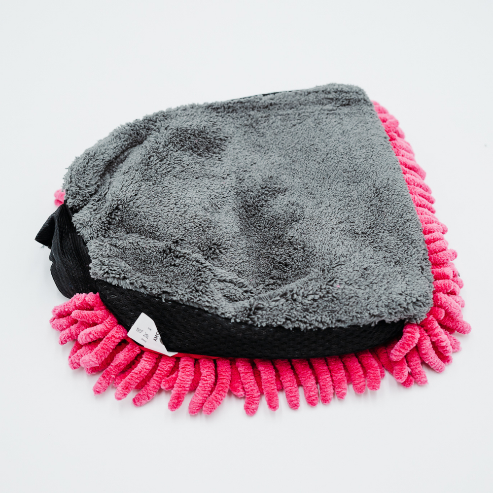 Prosop microfibră ultra absorbant AMOS Powerfluff roz 1000 GSM 60*80cm + manusa CADOU