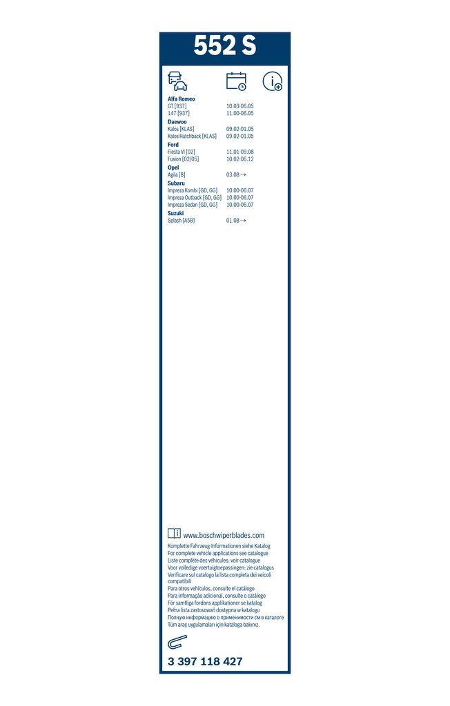 Lamela Stergator Ford Fusion, fabricatie 2002-2012, caroserie Combi | STB3397118427