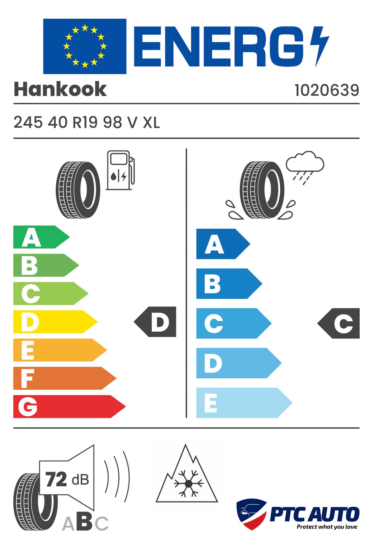 HANKOOK 245/40 R19 98V XL FR WINTER ICEPT EVO2 W320B HRS M+S 3PMSF (D-C-B[72])(Turisme iar