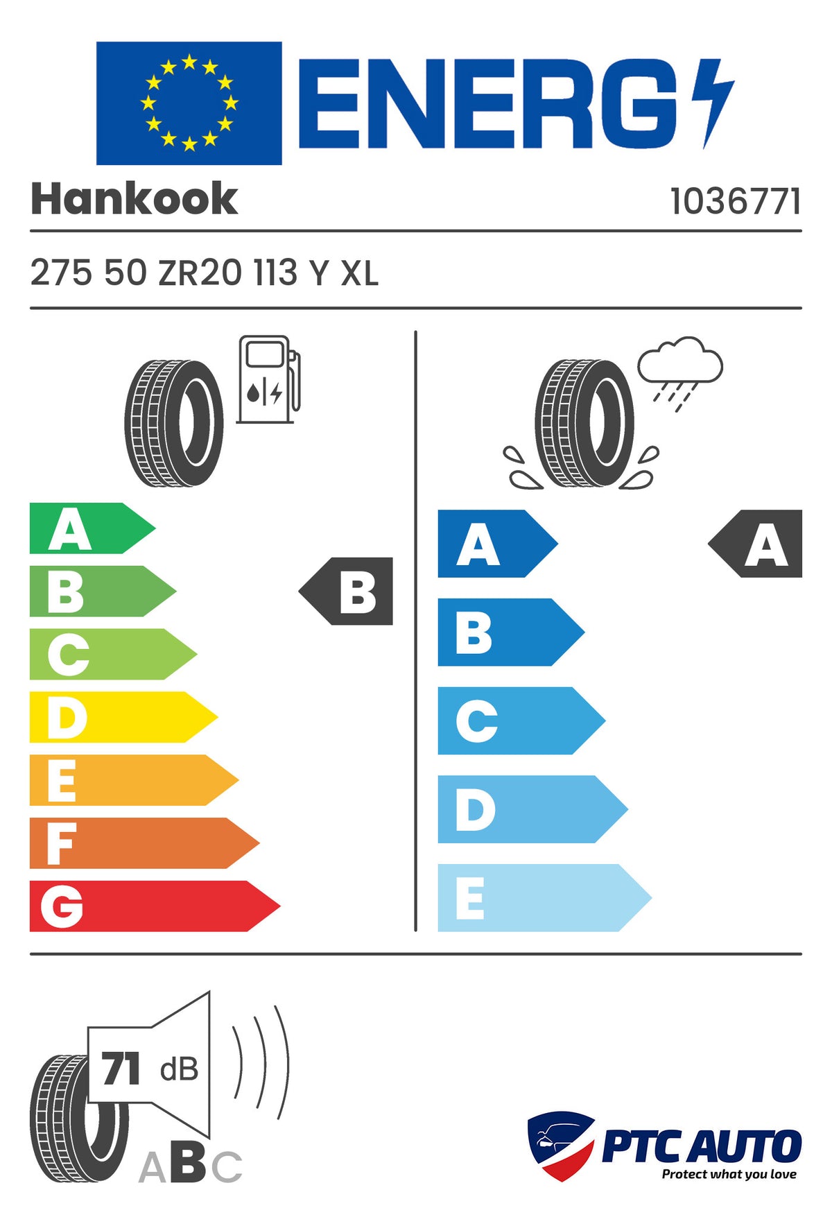HANKOOK 275/50 ZR20 113Y XL FR Ventus evo SUV K137A (B-A-B[71])(4x4 vara)