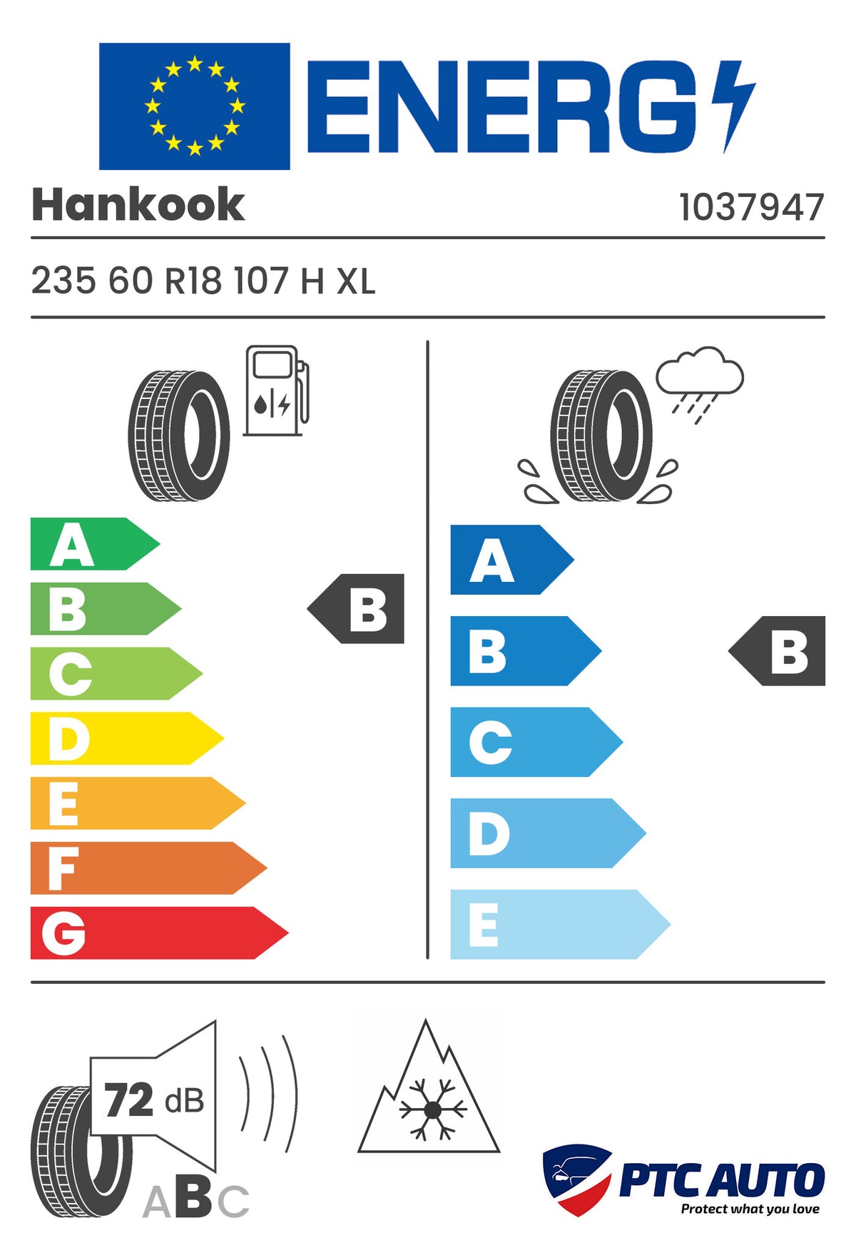 HANKOOK 235/60 R18 107H XL Winter icept evo 4 W340A (B-B-B[72])(4x4 iarna)