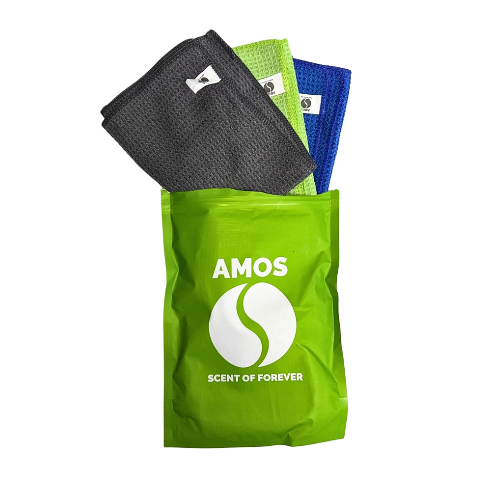 Set 3 prosoape colorate microfibra AMOS 400 GSM 40*40cm