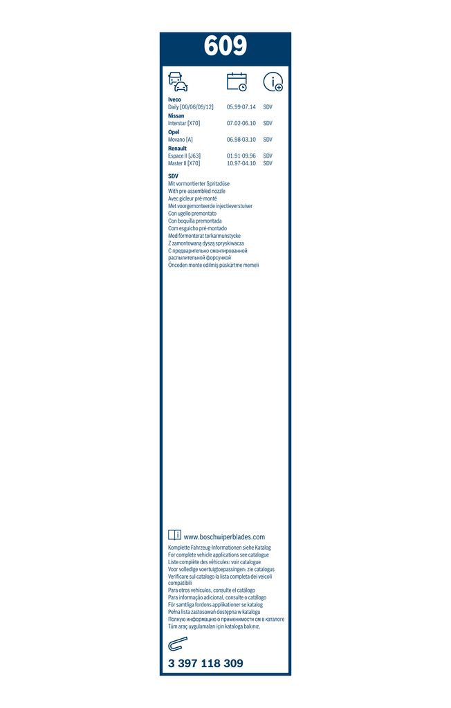 Lamela Stergator Iveco Daily, fabricatie 1999-2014, caroserie Minivan | STB3397118309