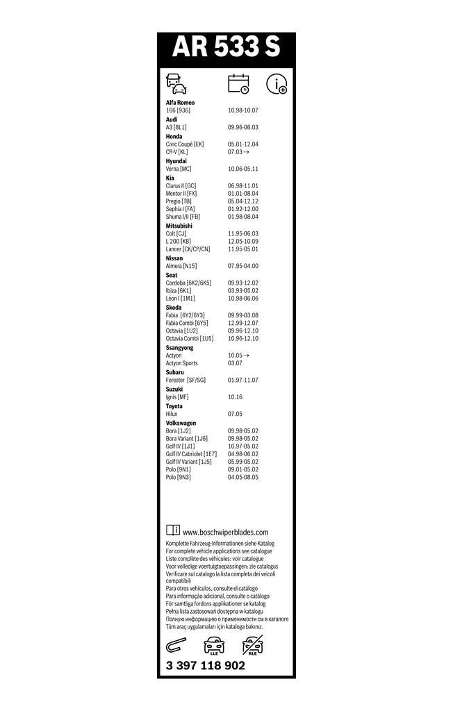 Lamela Stergator Nissan Primera, fabricatie 1990-1996, caroserie Hatchback | STB3397118902