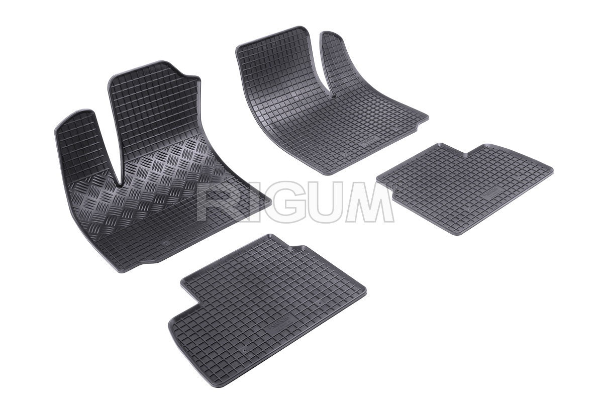 Set 5 covorase auto FIAT DOBLO I din 2001 - 2010, cu covoras tunel median, Caroserie VAN 5 LOCURI