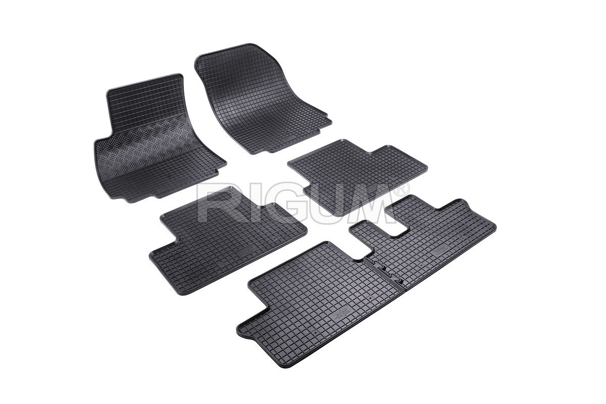 Set 5 covorase auto CHEVROLET ORLANDO din 2011 - 2018, cu covoras tunel median, Caroserie VAN 7 LOCURI