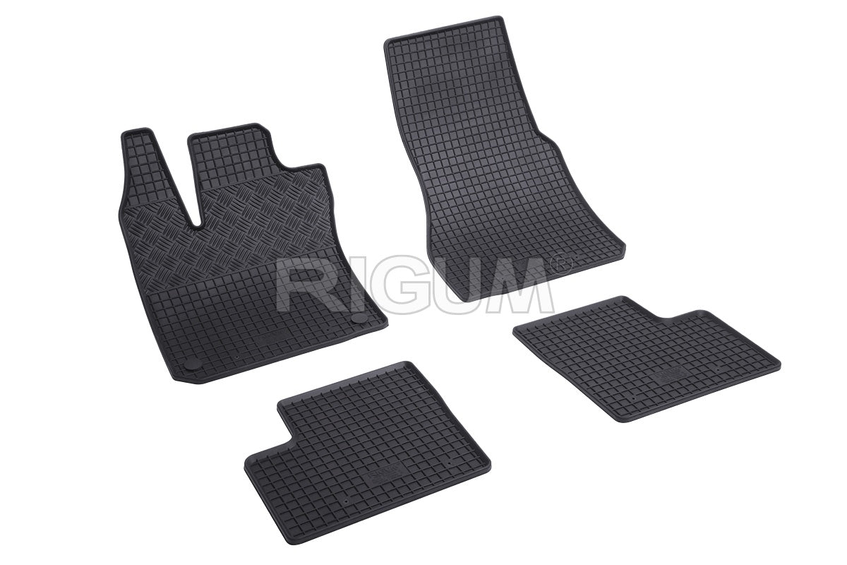 Set 5 covorase auto RENAULT TWINGO III din 08.2014 - 2026, cu covoras tunel median, Caroserie HATCHBACK