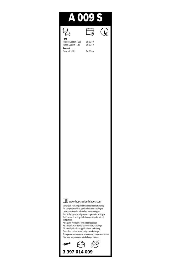 Lamela Stergator Ford Transit Connect, fabricatie 2012-2023, caroserie Minivan | STB3397014009