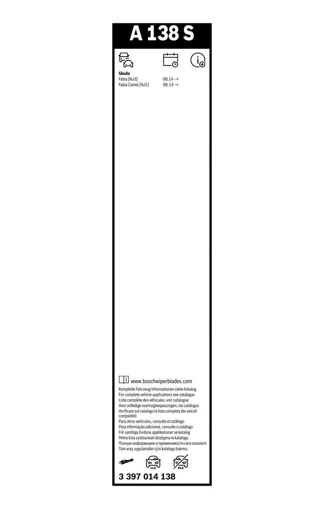 Lamela Stergator Skoda Fabia III, fabricatie 2014-2021, caroserie Hatchback | STB3397014138