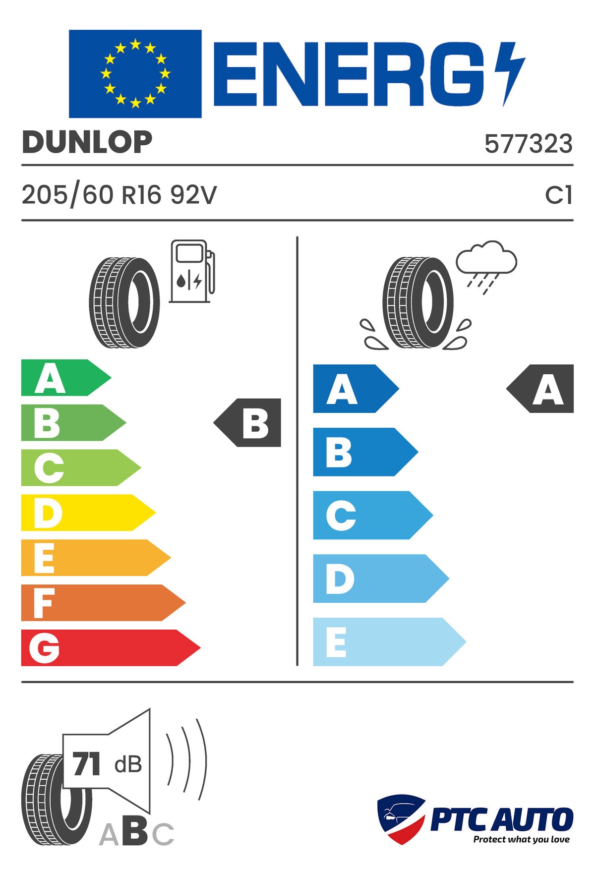 Anvelopa Vara Dunlop 205/60 R16 SPORT BLURESPONSE 92V
