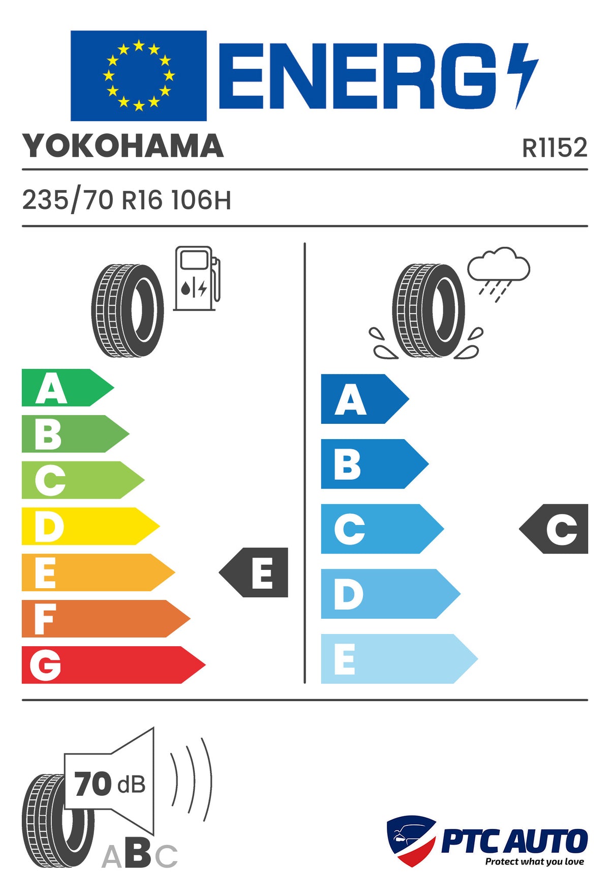 YOKOHAMA 235/70 R16 106H GEOLANDAR A/T G015 M+S 3PMSF (E-C-B[70])(4x4 All Season)