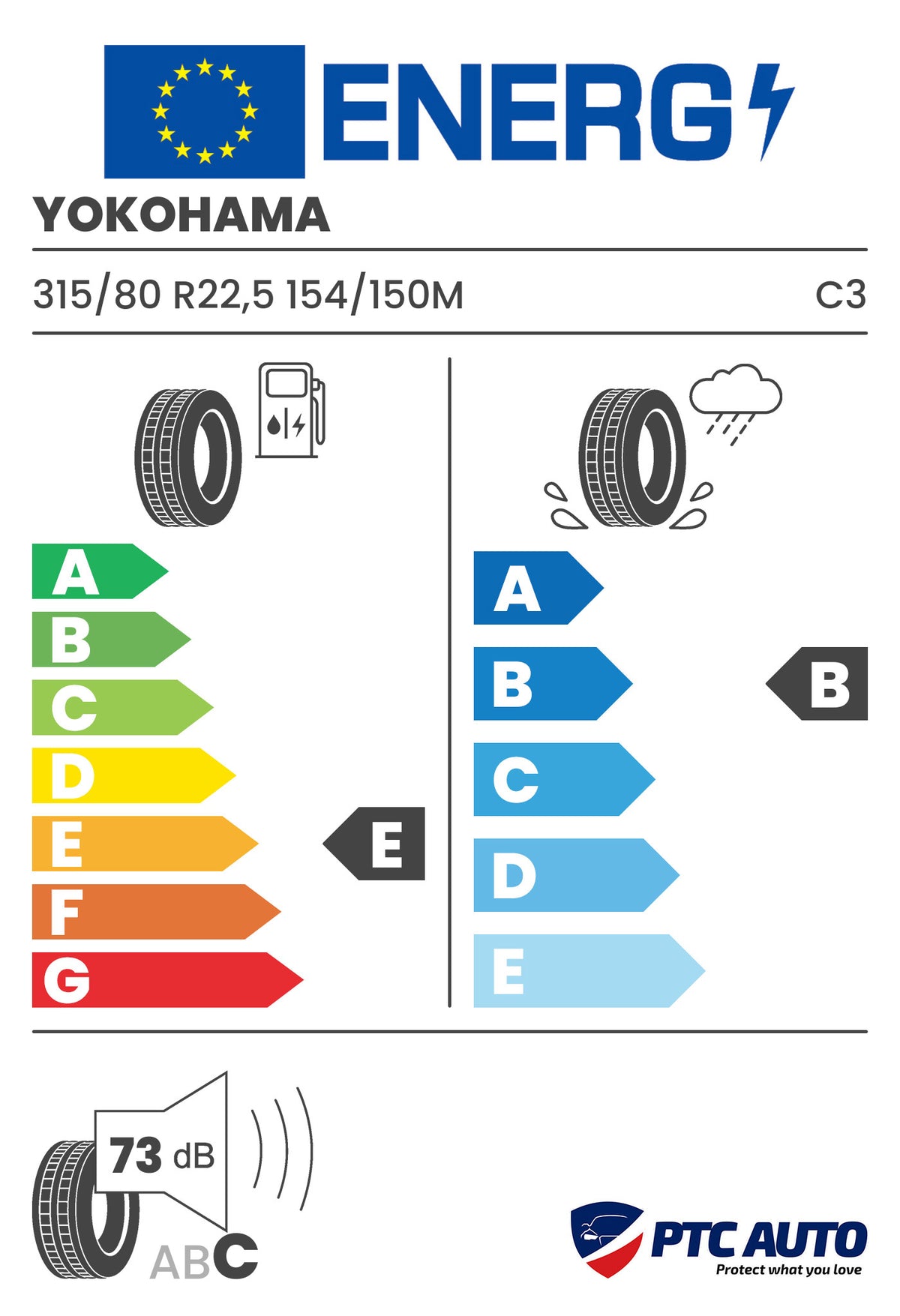 YOKOHAMA 315/80 R22,5 154/150M 902W M+S 3PMSF TL Teli (TRAC) (E-B-A[73])(Camioane)