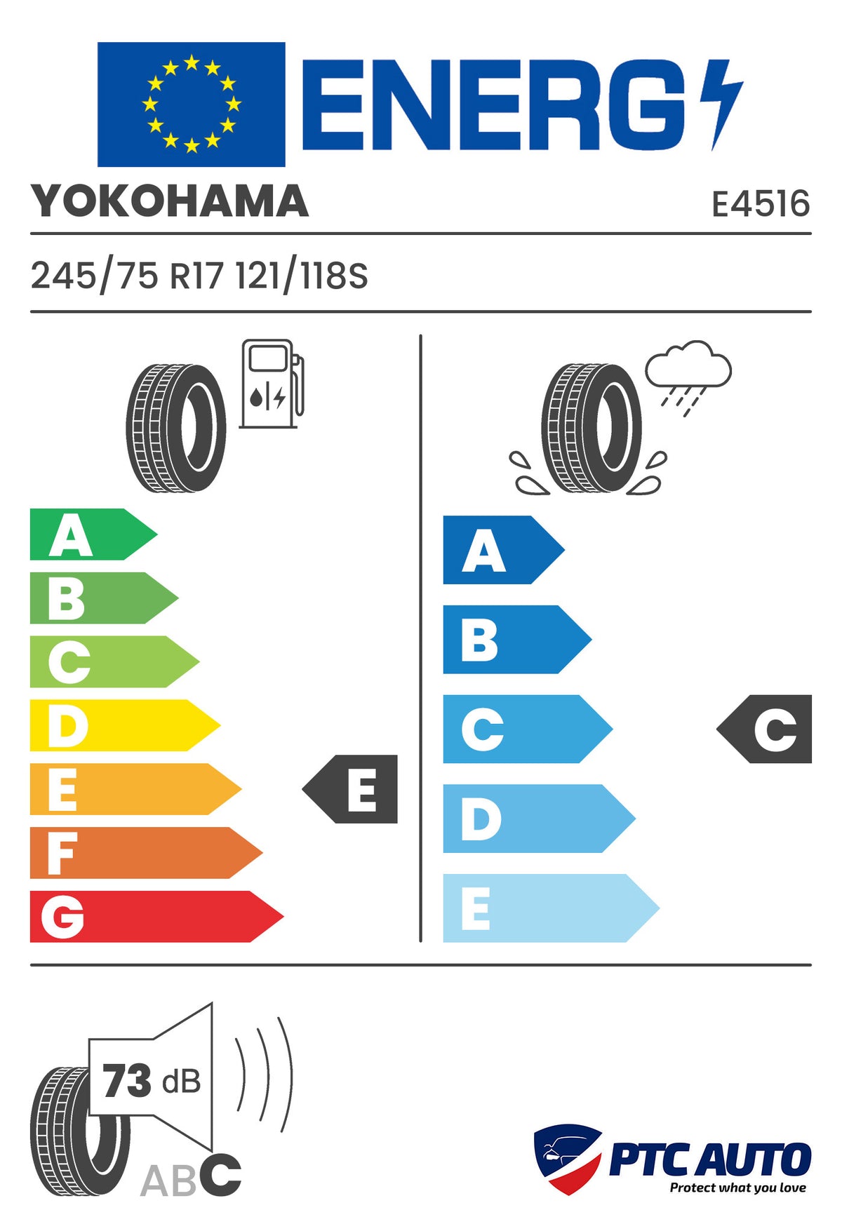 YOKOHAMA 245/75 R17 121/118S GEOLANDAR A/T G015 M+S 3PMSF OWL (E-C-B[73])(4x4 All Season)