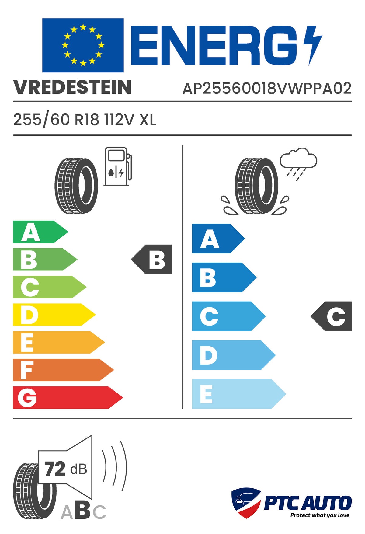 VREDESTEIN 255/60 R18 112V XL WINTRAC PRO+ M+S 3PMSF (B-C-B[72])(4x4 iarna)