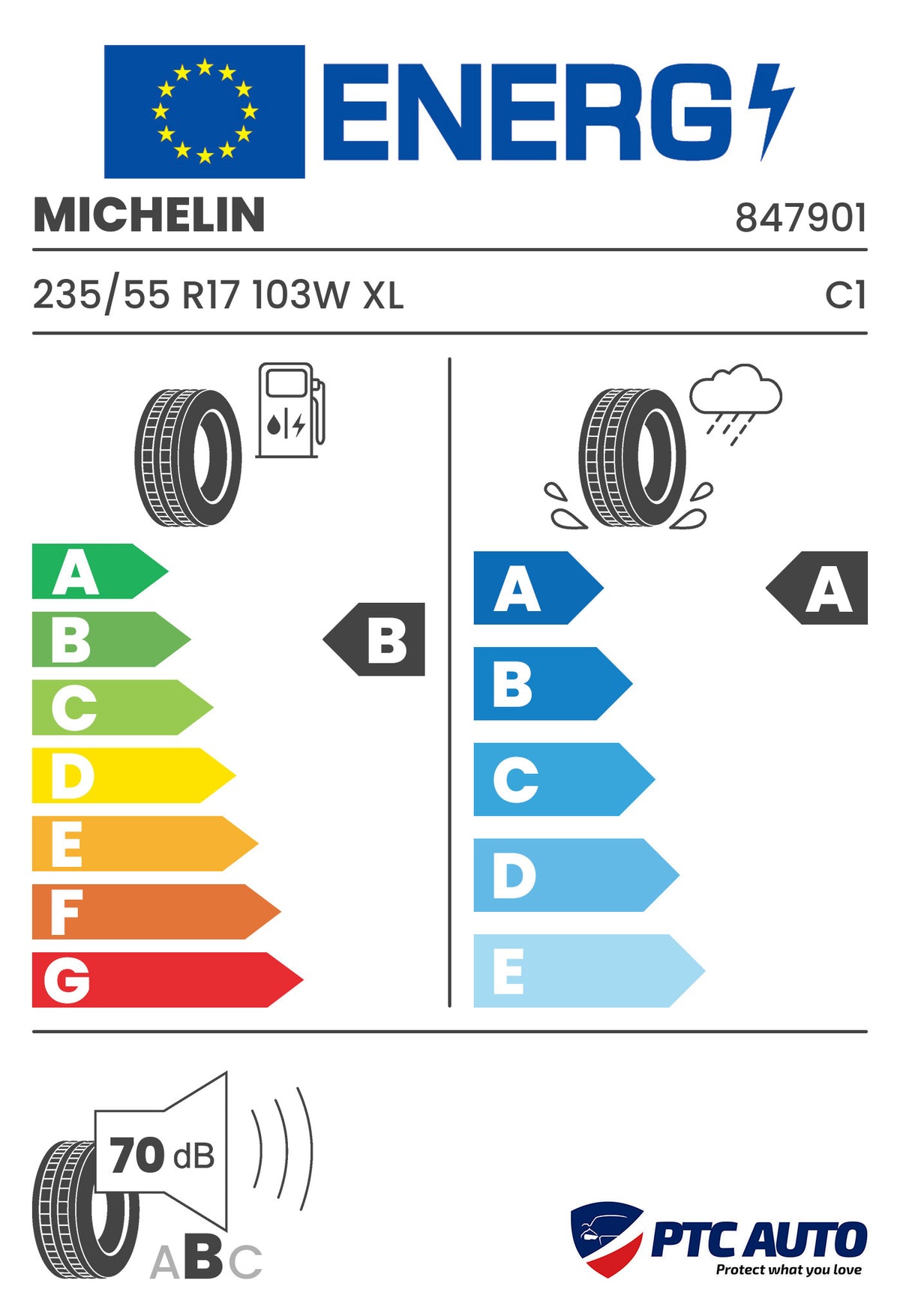 MICHELIN 235/55 R17 103W XL PRIMACY 5 (B-A-B[70])(Turisme vara)