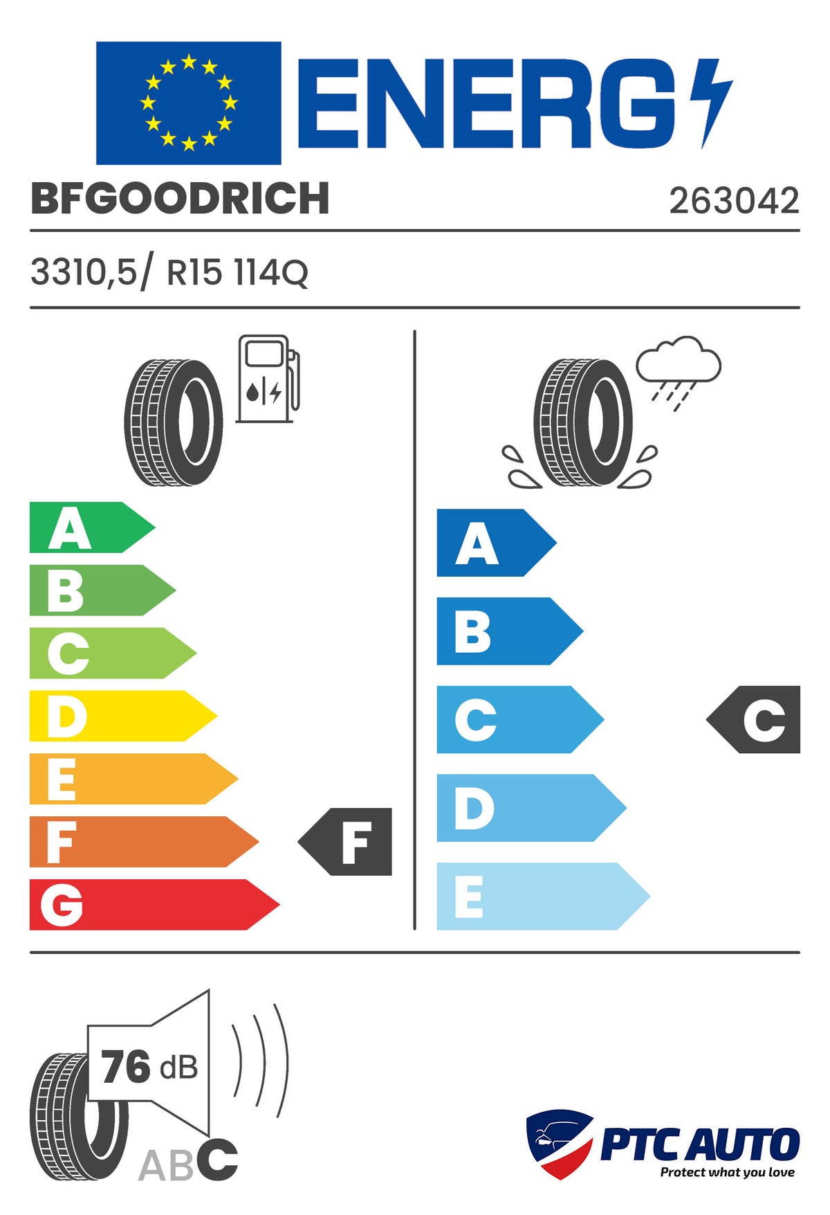 BFGOODRICH 33X10,5 R15 114Q MUD-TERRAIN T/A KM2 RWL (F-C-C[76])(4x4 vara)