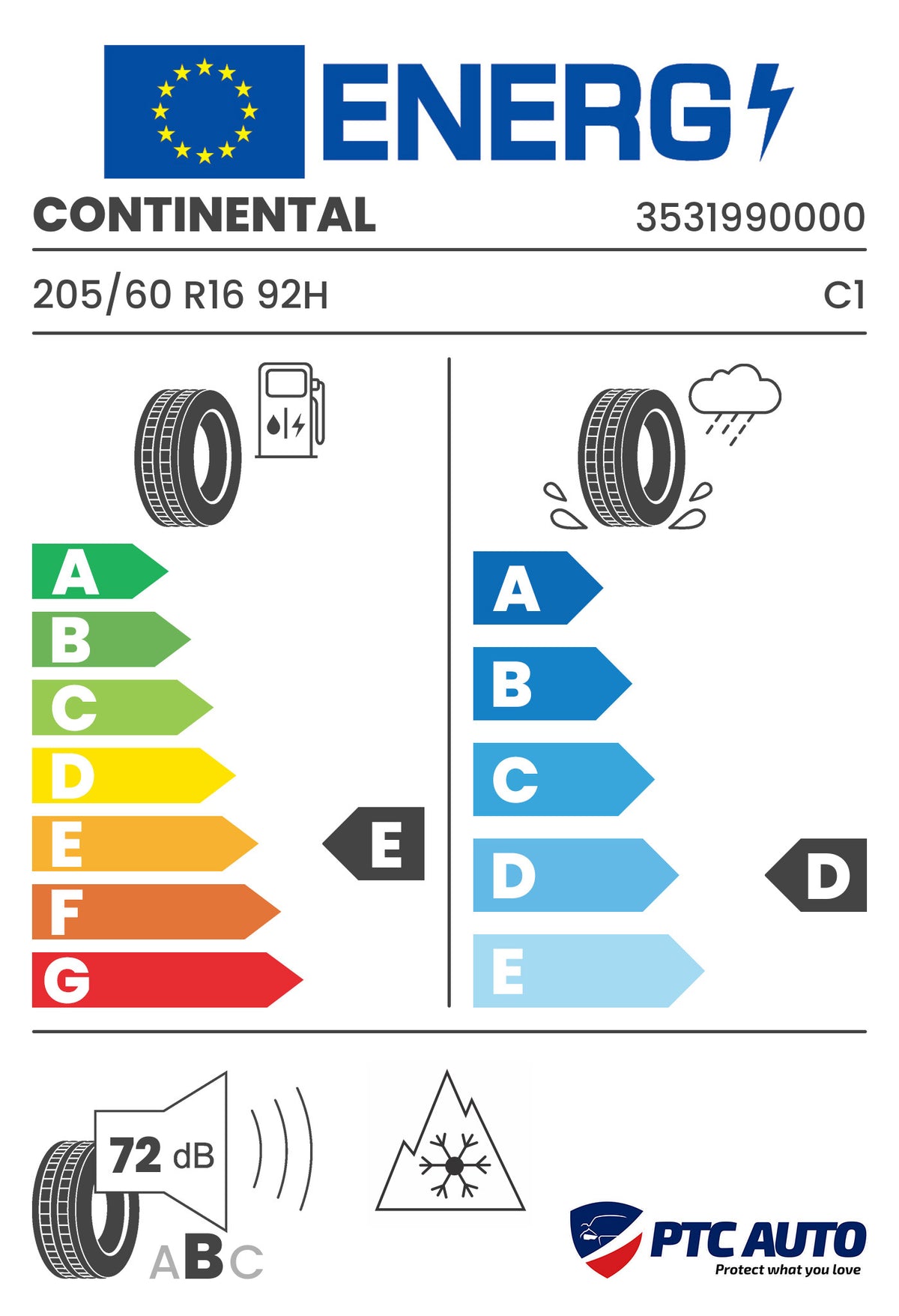 Anvelopa Iarna Continental 205/60 R16 CONTIWINTERCONTACT TS 830 P 92H (*) M+S 3PMSF