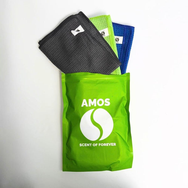 Set 3 prosoape colorate microfibra AMOS 400 GSM 40*40cm