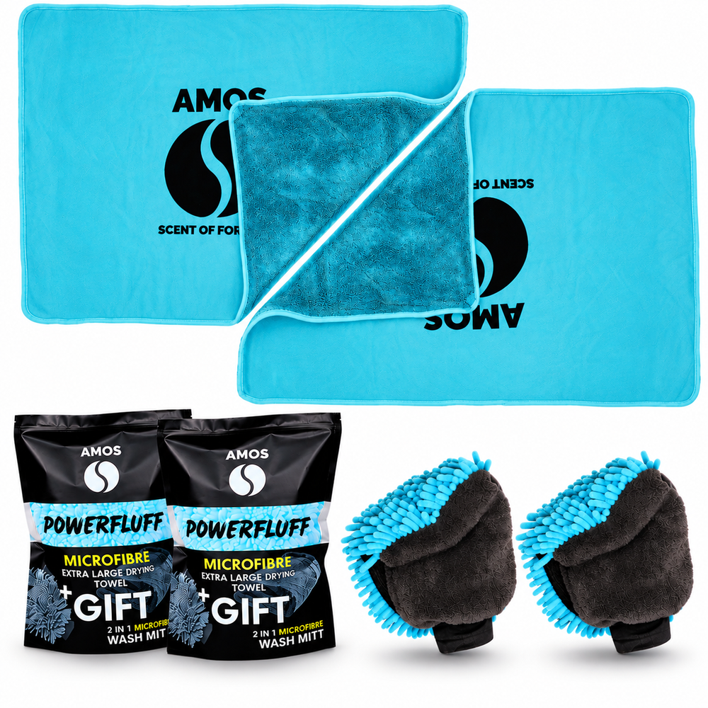 Pachet 2 Prosoape uscare auto albastre AMOS Powerfluff