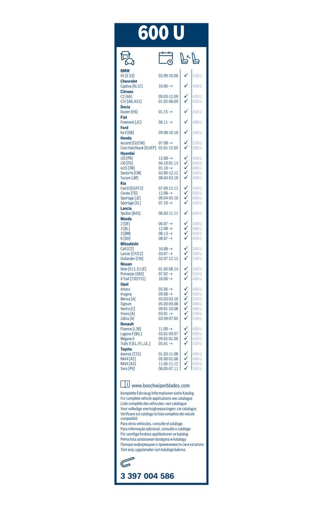 Lamela Stergator Opel Insignia A, fabricatie 2008-2017, caroserie Sedan | STB3397004586