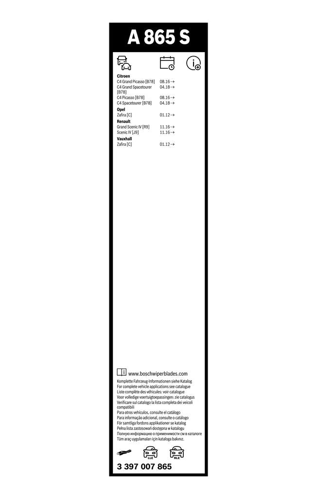 Lamela Stergator Citroen C4grand Picasso, fabricatie 2013+, caroserie Minivan | STB3397007865