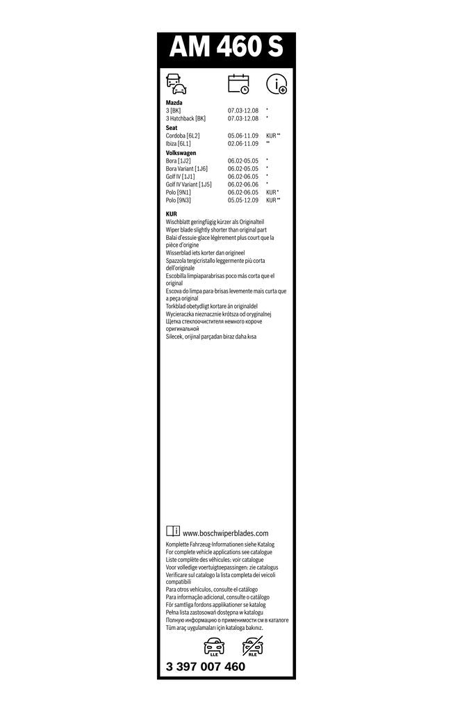 Lamela Stergator Volkswagen Golf, fabricatie 1997-2005, caroserie Hatchback | STB3397007460