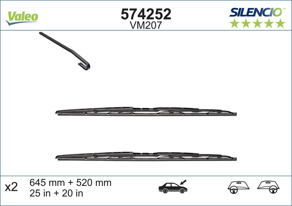 Lamela Stergator Peugeot 607, fabricatie 2000-2011, caroserie Sedan | STV574252