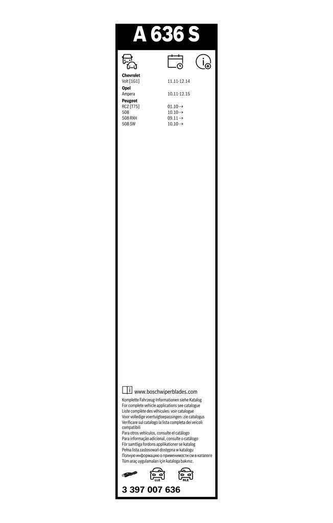 Lamela Stergator Opel Ampera, fabricatie 2011-2015, caroserie Hatchback | STB3397007636