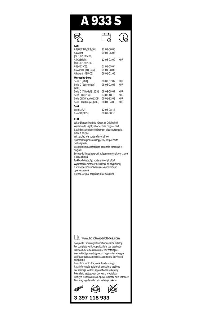 Lamela Stergator Audi A6 C5, fabricatie 1997-2005, caroserie Combi | STB3397118933