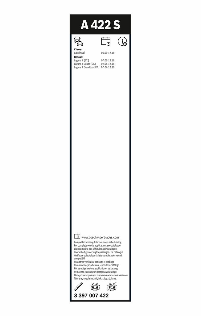 Lamela Stergator Renault Laguna, fabricatie 2007-2015, caroserie Combi | STB3397007422