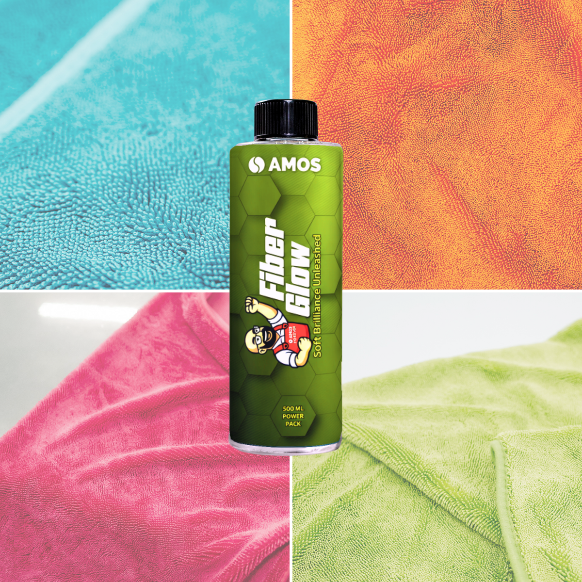 Detergent special pentru prosop microfibră 500 ml - AMOS Fiber Glow – Soft Brilliance Unleashed