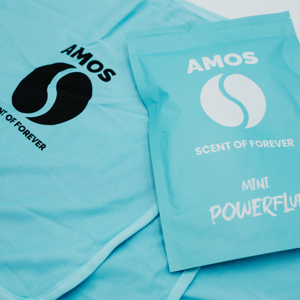 Set 3 lavete albastre microfibra AMOS Powerfluff Mini 250 GSM 40*40cm