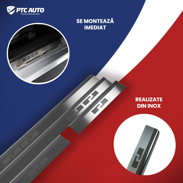 Protectie praguri usi inox Toyota Auris I, an fabricatie 01.2007 - 12.2012, caroserie hatchback | 08-0725