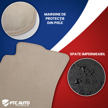 Covorase auto mocheta (bej) Seat Ibiza III fabricatie 02.2002 - 2008, caroserie hatchback, sistem de prindere rotund - 3