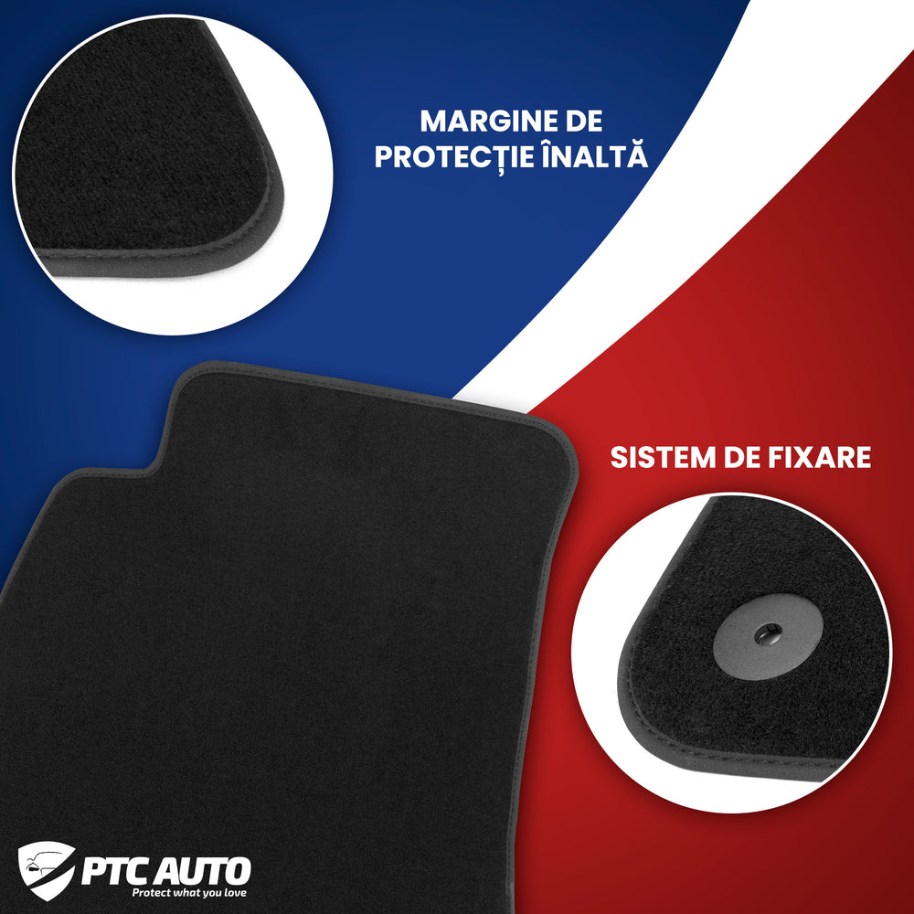 Covorase auto mocheta (negru) Hyundai i40 fabricatie 01.2012 - prezent, caroserie sedan, sistem de prindere rotund - 2